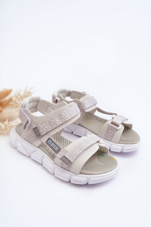 Sandalias Infantiles con cierres adhesivos Big Star LL374201 Color blanco-plata