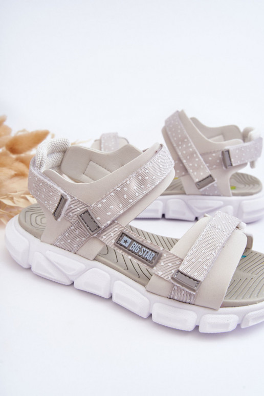 Sandalias Infantiles con cierres adhesivos Big Star LL374201 Color blanco-plata