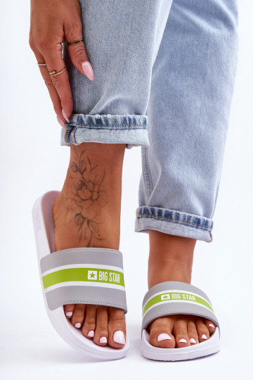 Pantuflas ligeras Big Star JJ274647 Blanco-gris 2