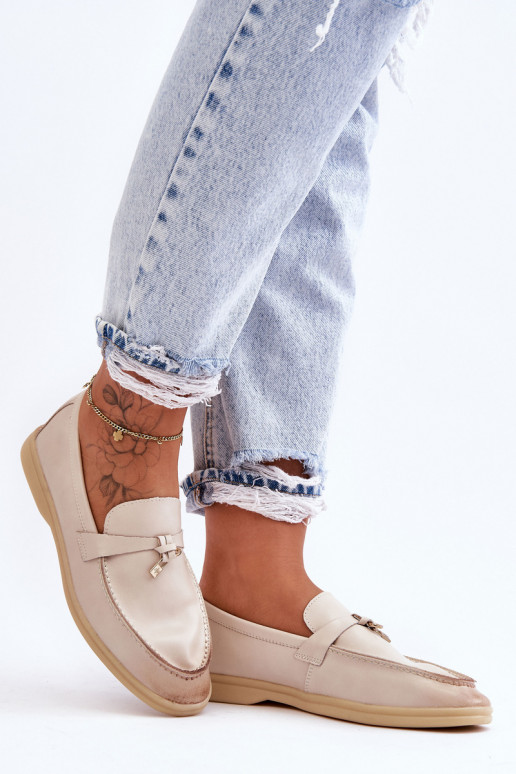 Mocasines de mujer modelo clásico beige Cortez