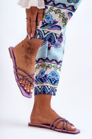 Pantuflas con tiras I Morado Leomi