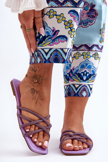 Pantuflas con tiras I Morado Leomi 2