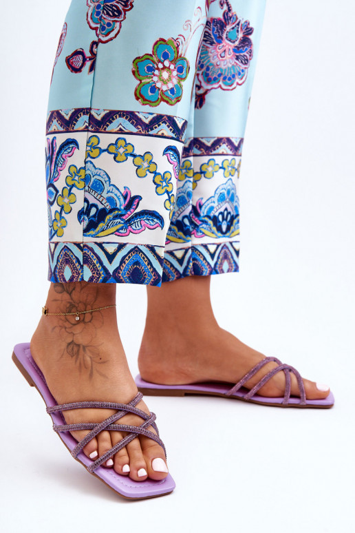 Pantuflas con tiras I Morado Leomi