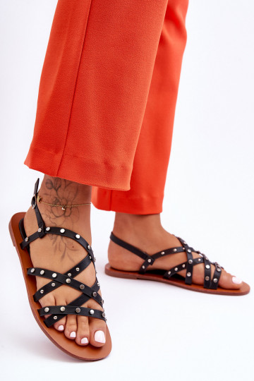 Sandalias de mujer con bonitos detalles en color negro Alemona