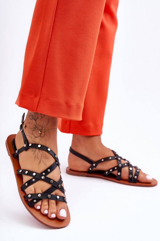 Sandalias de mujer con bonitos detalles en color negro Alemona Sandalias de mujer con bonitos detalles en color negro Alemona