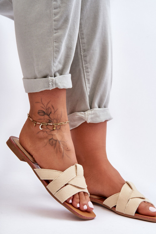 Pantuflas beige Aversa