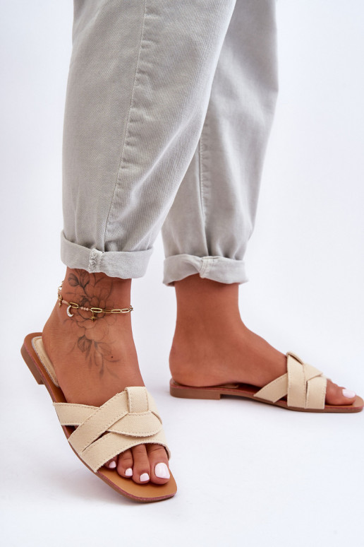 Pantuflas beige Aversa