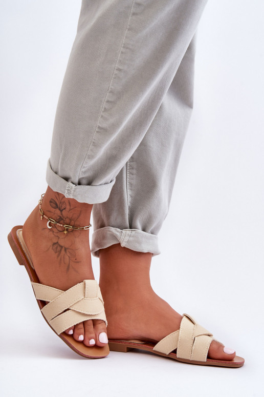Pantuflas beige Aversa