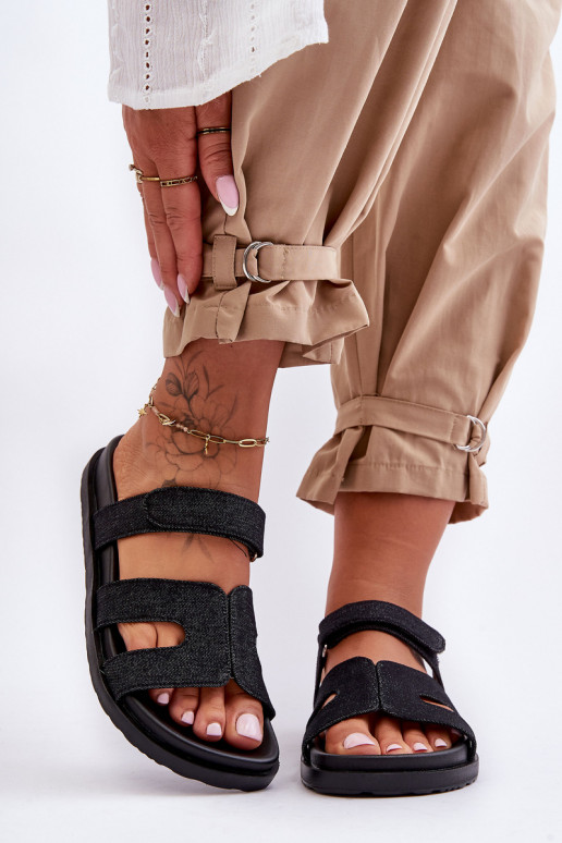 Pantuflas con cierres adhesivos en negro Jose Pantuflas con cierres adhesivos en negro Jose