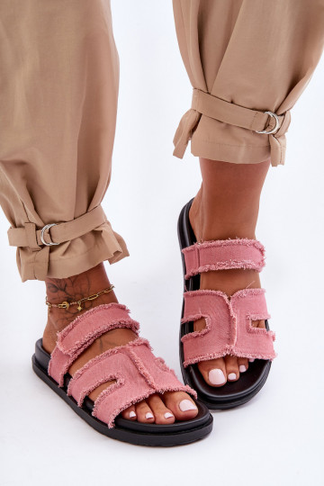 Pantuflas con cierres adhesivos en color rosa Lamirose 2