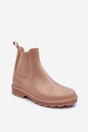 Helinca, botas de goma mate del modelo resistente, color beige