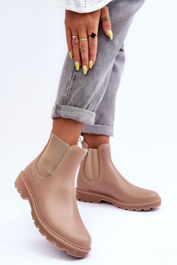 Helinca, botas de goma mate del modelo resistente, color beige 2