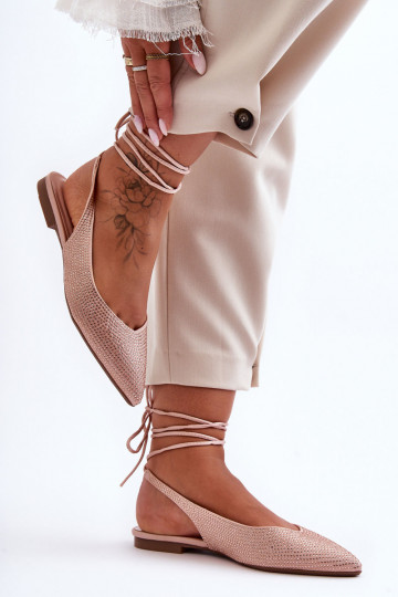Bailarinas con tirantes Adornos beige Jange