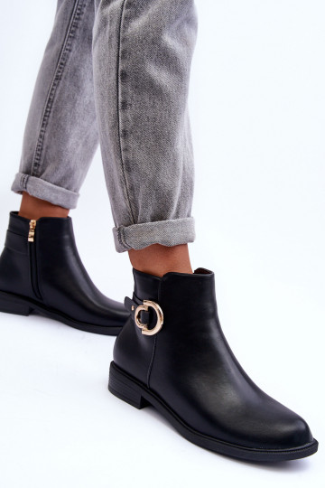 Botas con tacón ancho en color negro Meronei 2