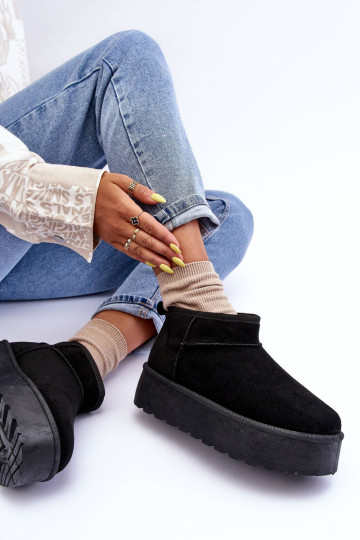Botas de nieve de ante con plataforma en Corcoran negro