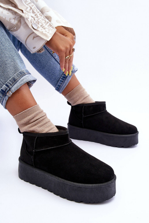 Botas de nieve de ante con plataforma en Corcoran negro