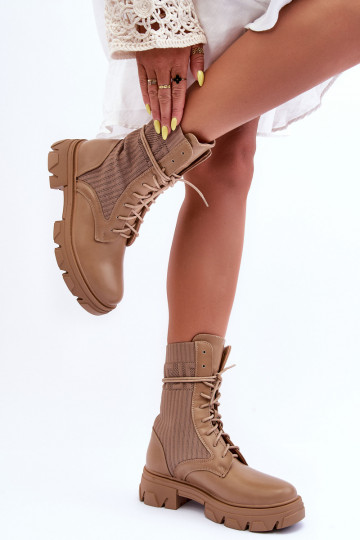 botines con cordones beige Marlissa 2
