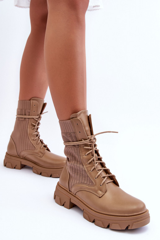 botines con cordones beige Marlissa botines con cordones beige Marlissa