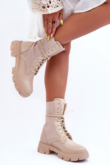 botines con cordones beige Marlissa 2