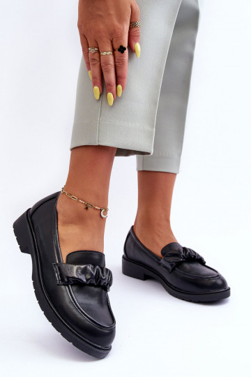 Zapatos mocasines con tacón ancho color negro S.Barski HY335 2