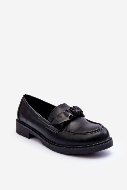 Zapatos mocasines con tacón ancho color negro S.Barski HY335
