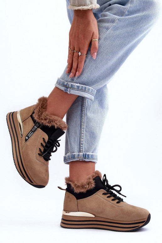 Zapatillas con plataforma y pelo en beige Jamarie Zapatillas con plataforma y pelo en beige Jamarie