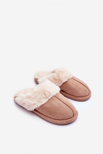 Pantuflas con pelo beige Pinky