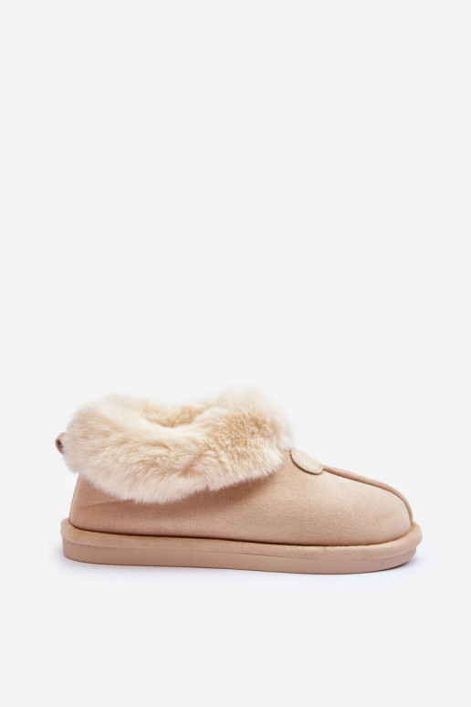 Pantuflas con pelo en marfil Lanoze