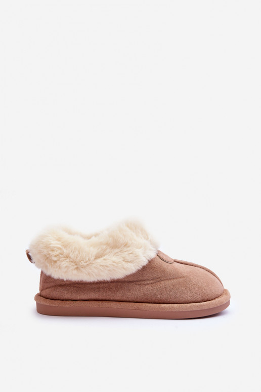 Zapatillas con pelo color beige Lanoze