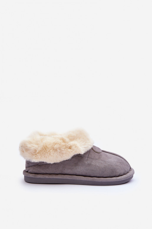 Pantuflas con pelo en color gris Lanoze