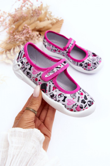 Zapatillas/bailarinas infantiles Befado 114X521 color gris-rosa 2