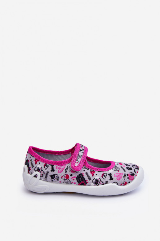 Zapatillas/bailarinas infantiles Befado 114X521 color gris-rosa
