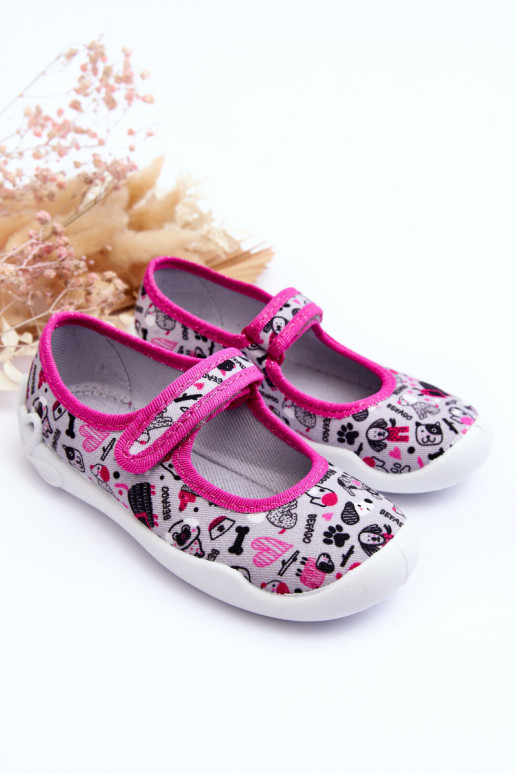 Zapatillas/bailarinas infantiles Befado 114X521 color gris-rosa