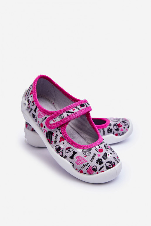 Zapatillas/bailarinas infantiles Befado 114X521 color gris-rosa Zapatillas/bailarinas infantiles Befado 114X521 color gris-rosa