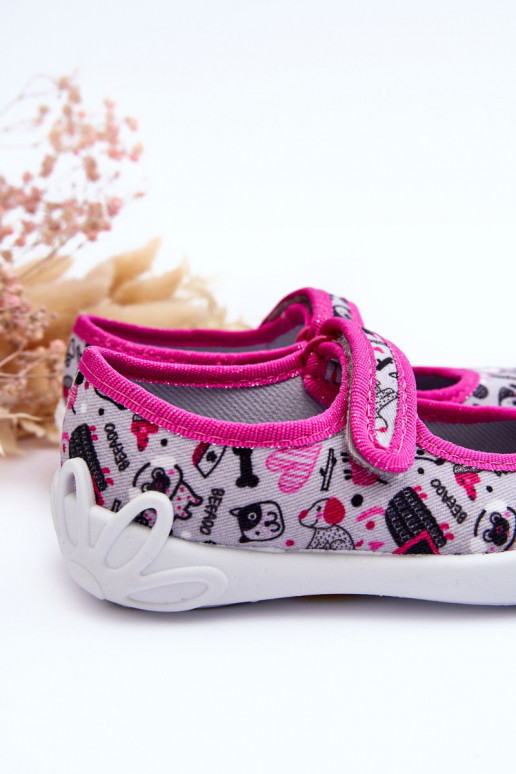 Zapatillas/bailarinas infantiles Befado 114X521 color gris-rosa Zapatillas/bailarinas infantiles Befado 114X521 color gris-rosa