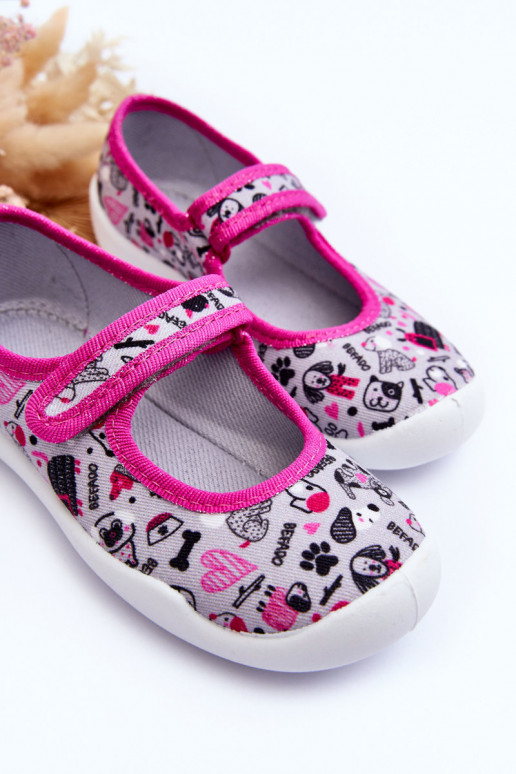 Zapatillas/bailarinas infantiles Befado 114X521 color gris-rosa