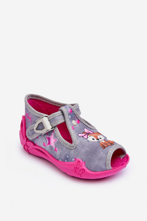 sandalias pantuflas Befado 213P137 color gris-rosa