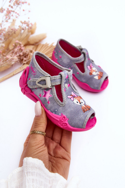 sandalias pantuflas Befado 213P137 color gris-rosa