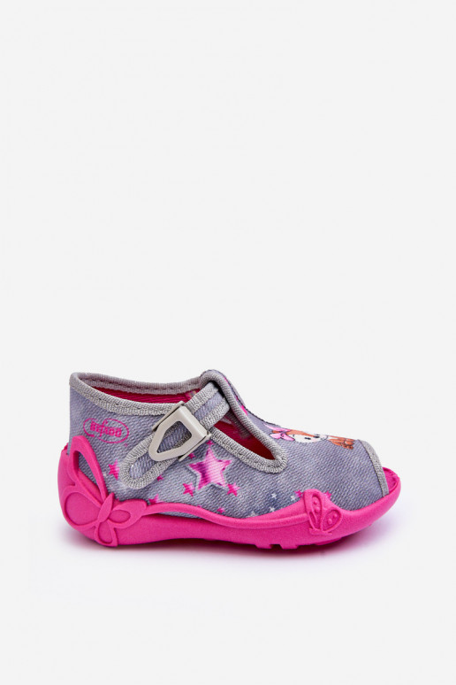 sandalias pantuflas Befado 213P137 color gris-rosa