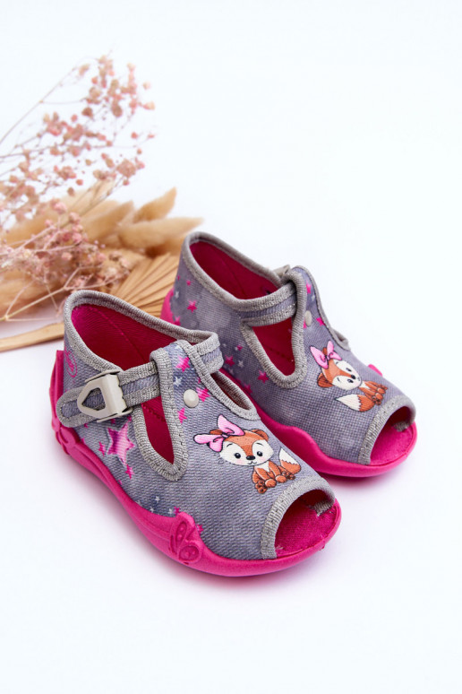 sandalias pantuflas Befado 213P137 color gris-rosa