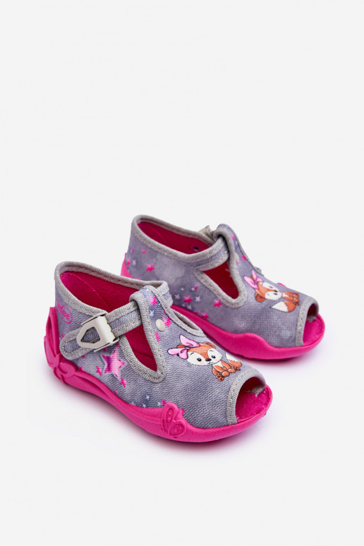 sandalias pantuflas Befado 213P137 color gris-rosa