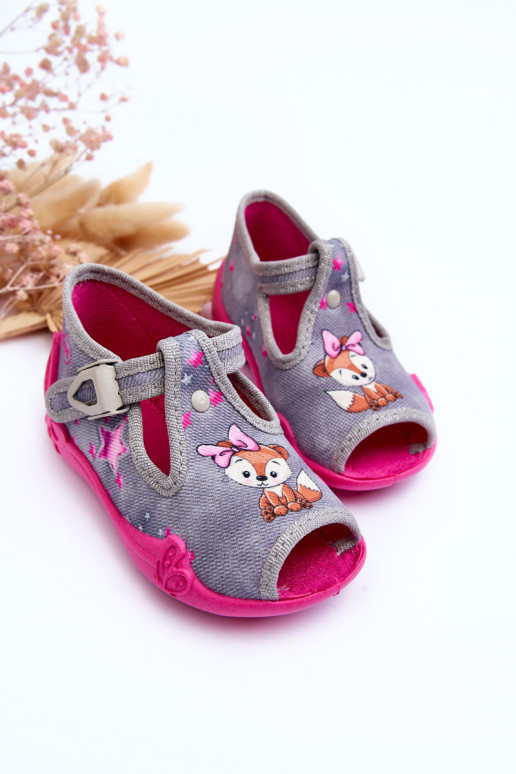 sandalias pantuflas Befado 213P137 color gris-rosa