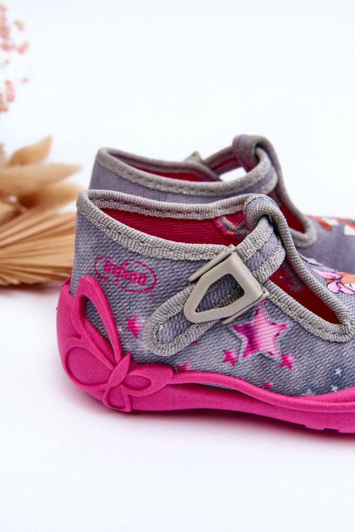 sandalias pantuflas Befado 213P137 color gris-rosa