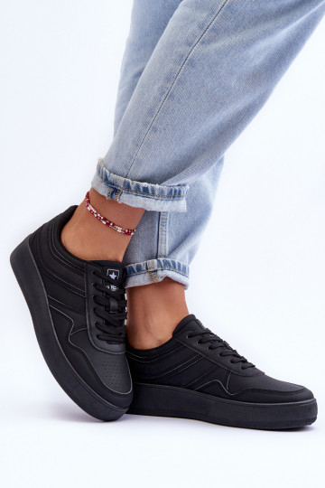Zapatillas deportivas con plataforma en color negro Pudina. 2