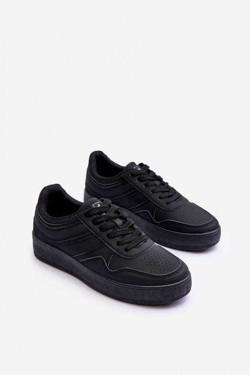 Zapatillas deportivas con plataforma en color negro Pudina. Zapatillas deportivas con plataforma en color negro Pudina.