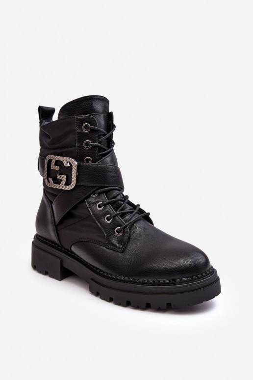 botas con cadenas en color negro Gennee