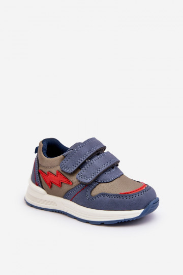 zapatos Zapatillas deportivas para niños con cierres adhesivos color azul Hemmani