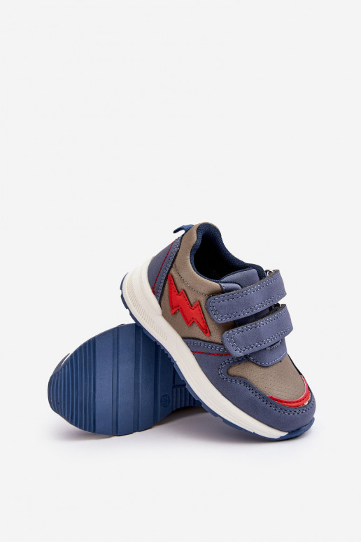 zapatos Zapatillas deportivas para niños con cierres adhesivos color azul Hemmani