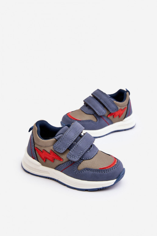 zapatos Zapatillas deportivas para niños con cierres adhesivos color azul Hemmani