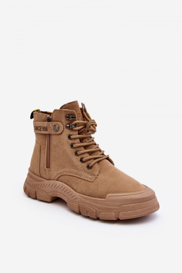 Calentado de ante Botas de mujer color beige Jailina